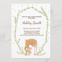 Petite invitation au baby shower de cerfs Forêt de