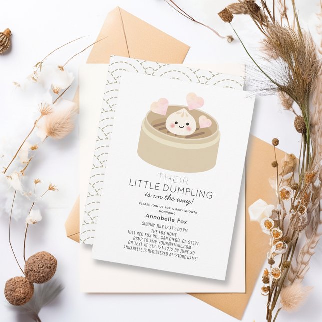 Petite invitation au Baby shower de dumping (Little Dumpling Baby Shower Invitation)