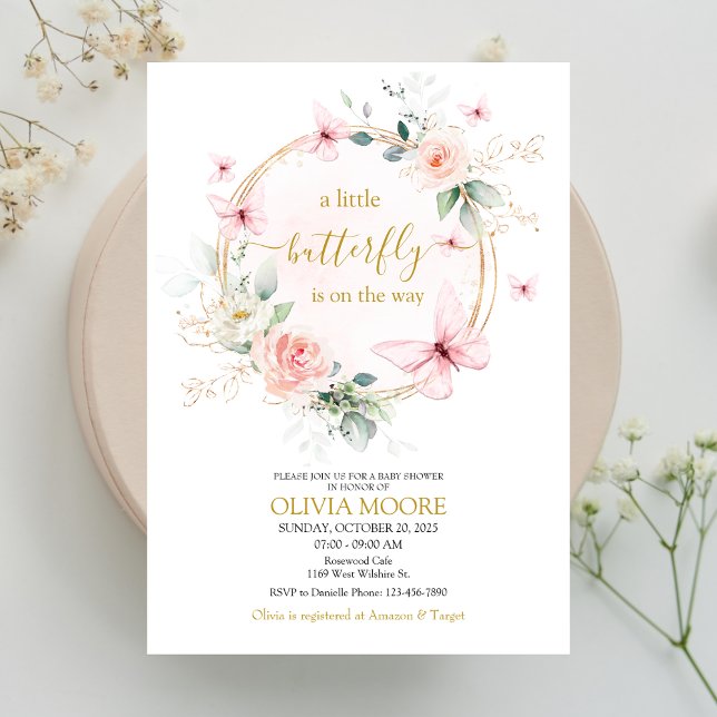 Petite invitation au baby shower papillon (Créateur téléchargé)