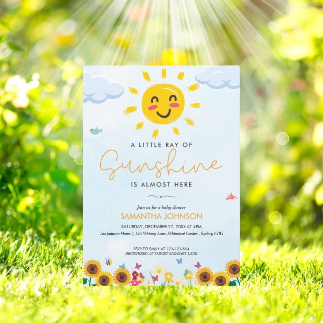 Petite invitation au Baby shower Sunshine (Créateur téléchargé)