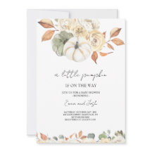 Petite Invitation Baby shower Citrouille, Automne