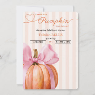 Petite invitation Baby shower Citrouille - Bow ros