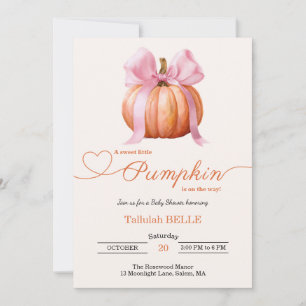 Petite invitation Baby shower Citrouille - Bow ros
