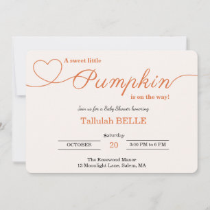 Petite invitation Baby shower Citrouille - Bow ros