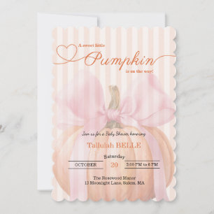 Petite invitation Baby shower Citrouille - Bow ros