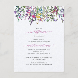 Petite invitation Baby shower Fleur sauvage