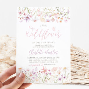 Petite invitation Baby shower Fleur sauvage