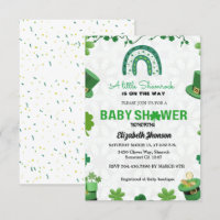 Petite invitation baby shower shamrock