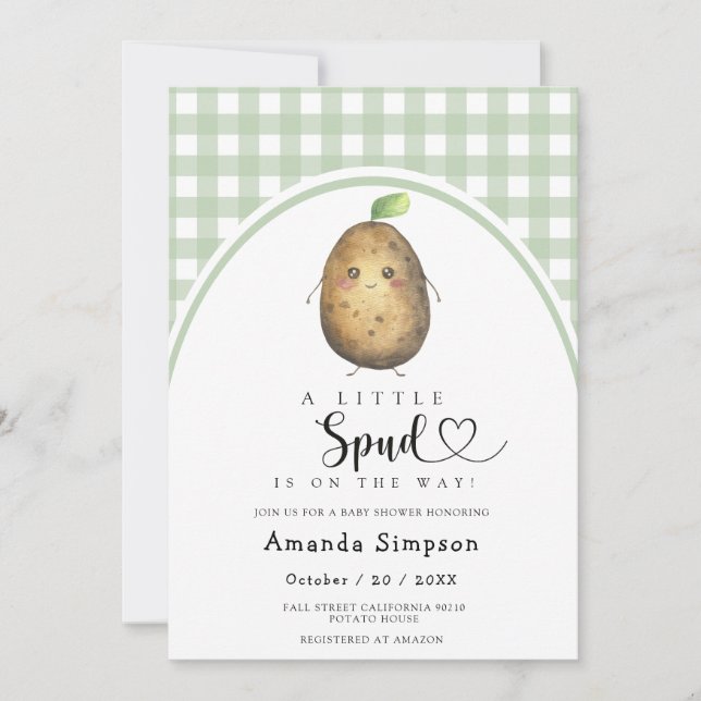 Petite Invitation Baby shower Spud (Devant)