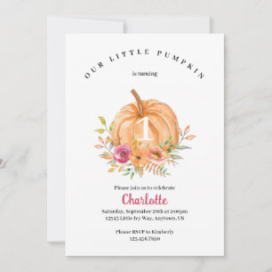 Petite invitation d'anniversaire Citrouille