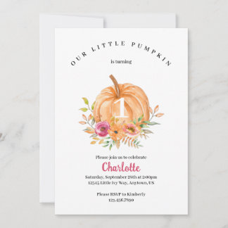 Petite invitation d'anniversaire Citrouille