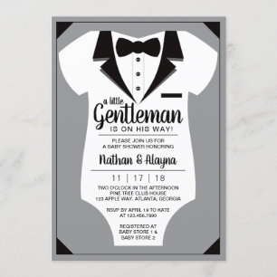 Petite invitation de Baby shower Gentleman, Tuxedo
