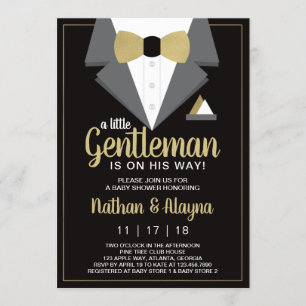 Petite invitation de Baby shower Gentleman, Tuxedo