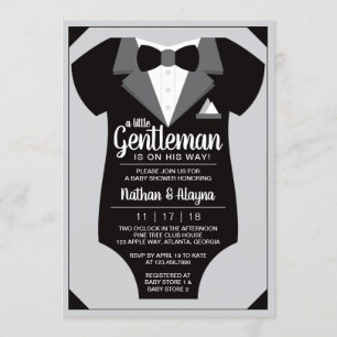 Petite invitation de Baby shower Gentleman, Tuxedo