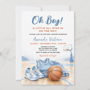 Petite Invitation Fête Prénatale Étoile Bleue Bask