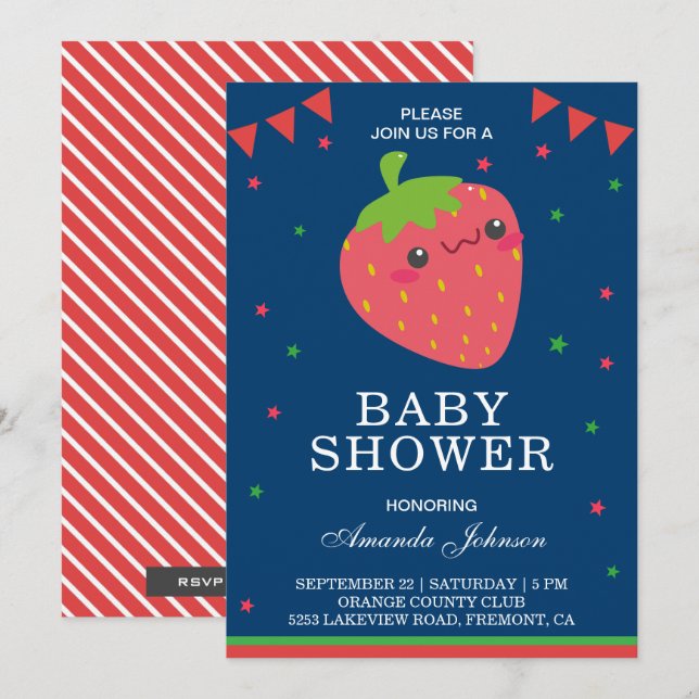 Petite invitation mignonne de baby shower de (Devant / Derrière)
