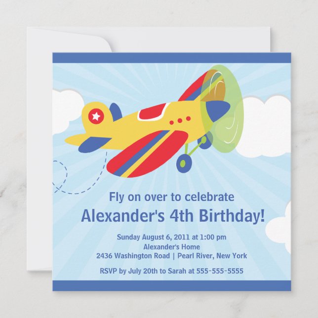Petite invitation mignonne de fête d'anniversaire (Devant)