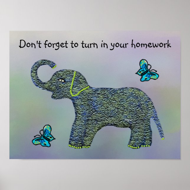 Petite Jade Elephant Classroom Motivational Poster (Devant)