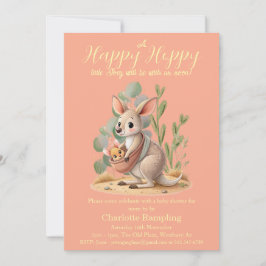 Petite Joey Peach Baby shower Invitation