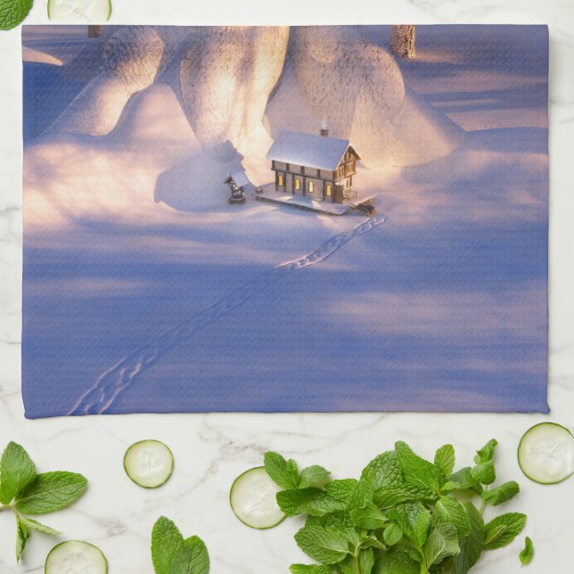 Petite maison dans la serviette de neige (Plié)