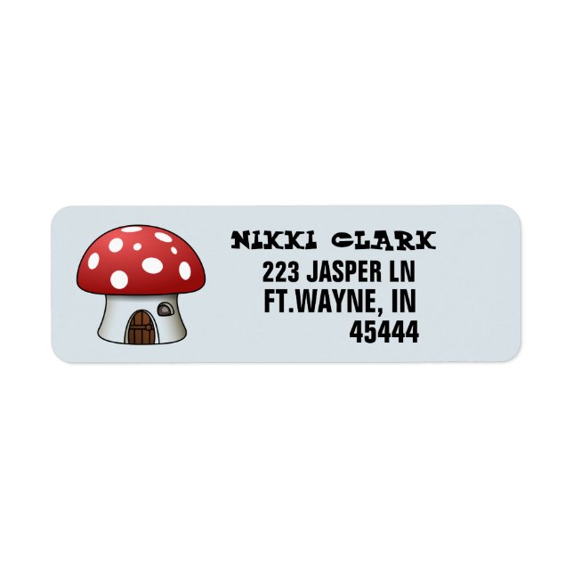 PETITE MAISON MUSHROOM ÉTIQUETTES D'ADRESSE DE RET (Devant)
