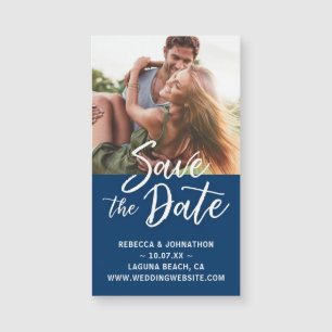 Petite Marine Bleu Sauvez la date Invitation Magne