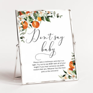 Petite mignonne Ne pas dire baby shower jeu Poster