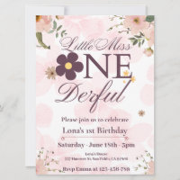 petite miss onederful 1er anniversaire invitation