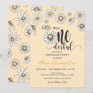 Petite Miss ONEderful Daisy Invitation Anniversair