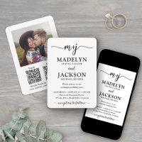 Petite Monogram QR Code All-in-One Foto Wedding
