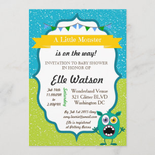 Petite Monster Baby Shower invitations