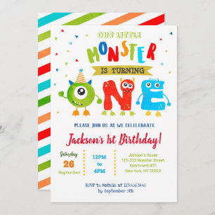 Petite Monster Invitations de fête d'anniversaire