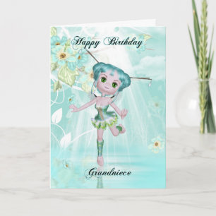 petite-nièce mignonne fée anniversaire carte de vo