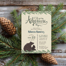 Petite Ours Rustique Baby shower Invitation