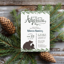 Petite Ours Rustique Baby shower Invitation