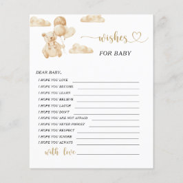 Petite Ours Voeux pour carte bébé