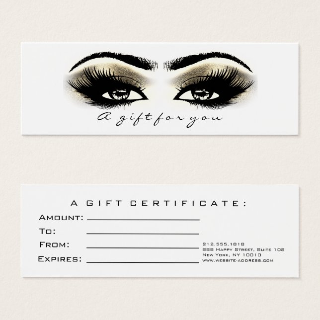 Petite Parties scintillant de certificat cadeau La (Devant & derrière)