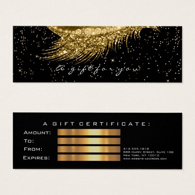 Petite Parties scintillant de certificat cadeau La (Devant & derrière)