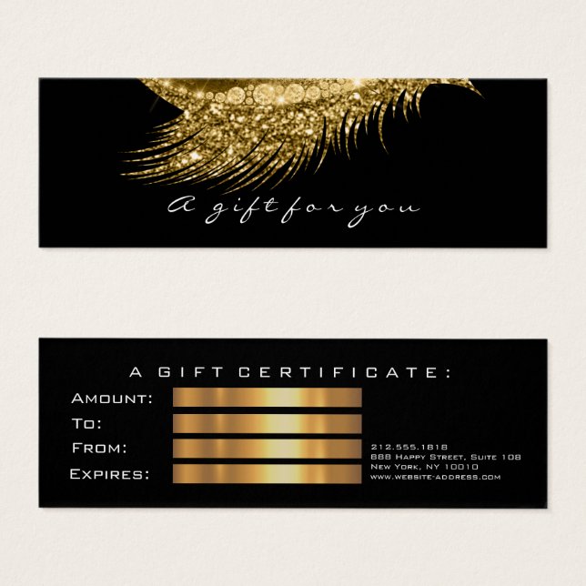 Petite Parties scintillant de certificat cadeau La (Devant & derrière)