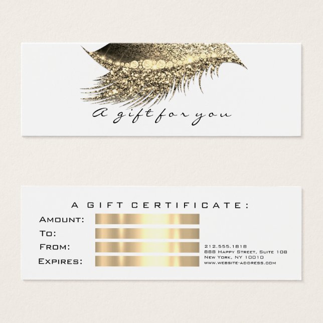 Petite Parties scintillant de certificat cadeau La (Devant & derrière)