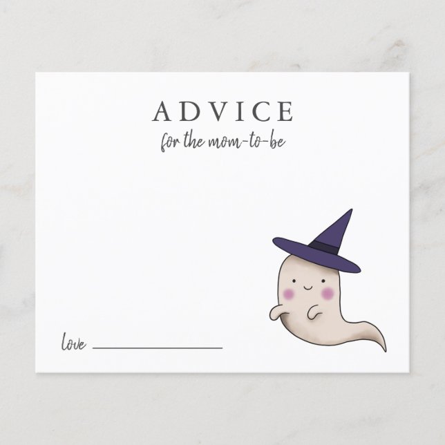 Petite petite fille Boo conseils pour maman carte (Devant)