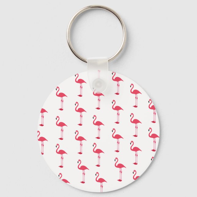 Petite Pink Flamingos Pattern Schlüsselanhänger (Vorderseite)
