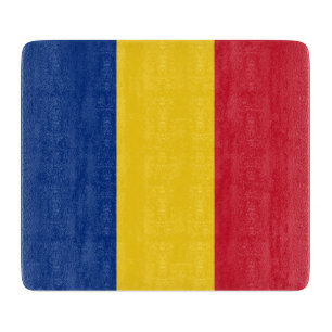 Petite planche à découper en verre avec drapeau de