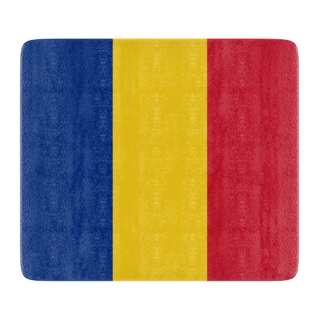 Petite planche à découper en verre avec drapeau de (Devant)