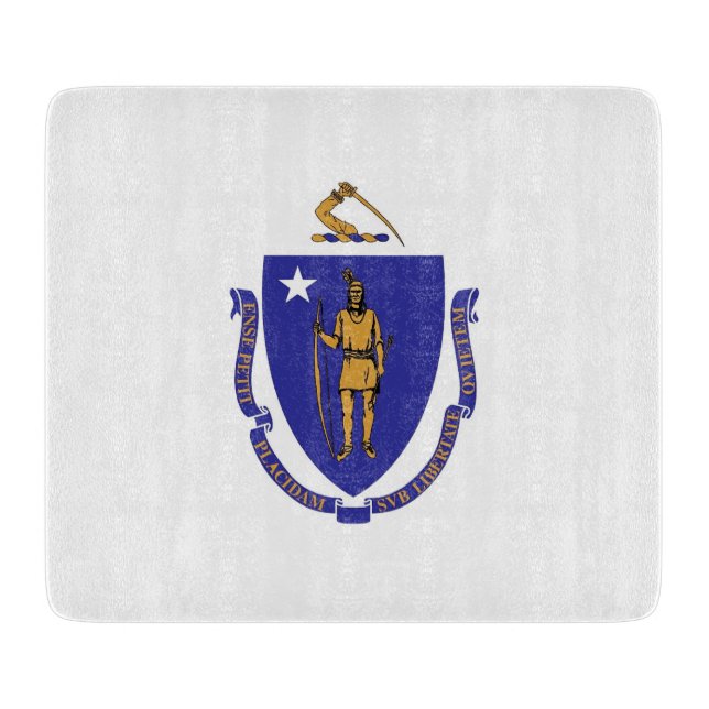 Petite planche à découper en verre avec drapeau du (Devant)