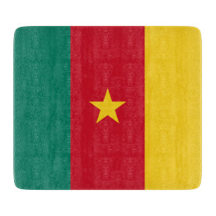 Petite planche à découper en verre avec drapeau du