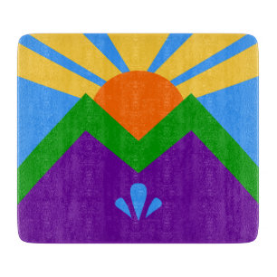 Petite planche à découper en verre, drapeau de Man