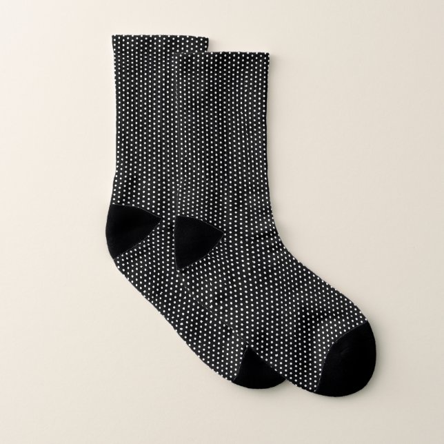 Petite Pois classique noir et blanc Motif (Paire)