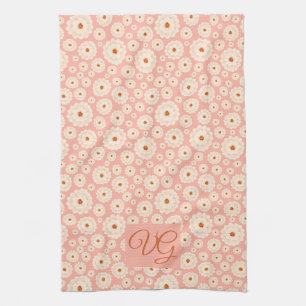 Petite Poudre Fleurs roses Monogramme Serviette de