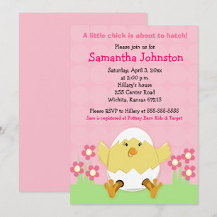 Petite poule Baby shower de Pâques Invitation